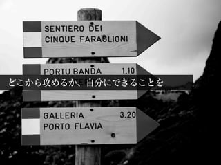 どこから攻めるか、自分にできることを
 