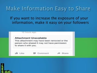 If you want to increase the exposure of your
information, make it easy on your followers
 