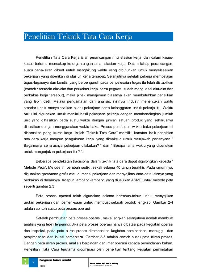 04. Konsep Perancangan Sistem Produksi, Teknik Tata Cara 