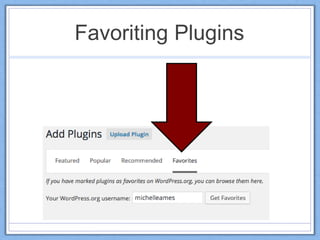 Favoriting Plugins
 