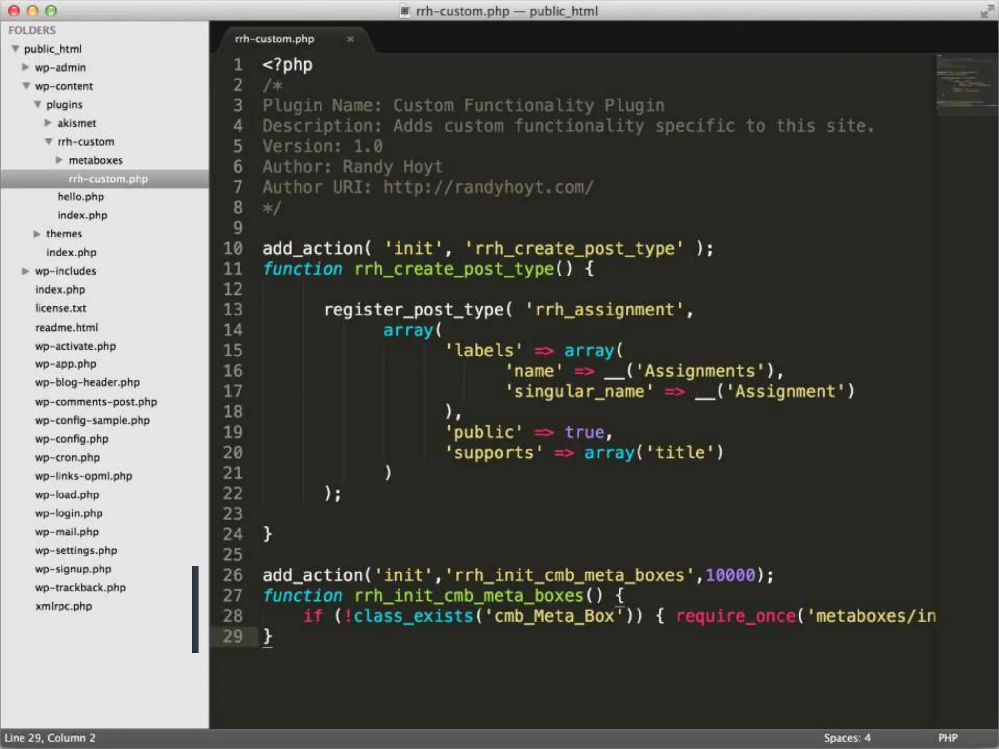@randyhoyt                                                 #wcto




Add Custom Meta Boxes to Your Plugin
http://randyhoyt.com/wordpress/custom-meta-boxes-plugin/
 