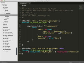 @randyhoyt                                                 #wcto




Add Custom Meta Boxes to Your Plugin
http://randyhoyt.com/wordpress/custom-meta-boxes-plugin/
 