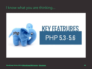 I know what you are thinking...
WordCamp Torino 2016 @WordCampTRN #wctrn - @lucatume 48
 