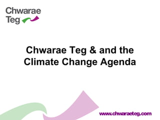 www.chwaraeteg.com
Chwarae Teg & and the
Climate Change Agenda
 