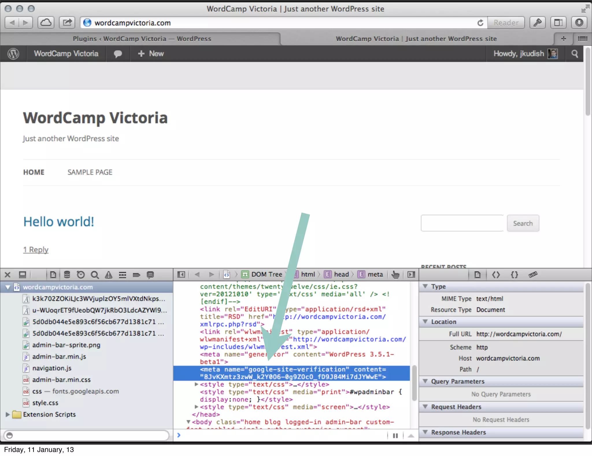 Friday, 11 January, 13
 