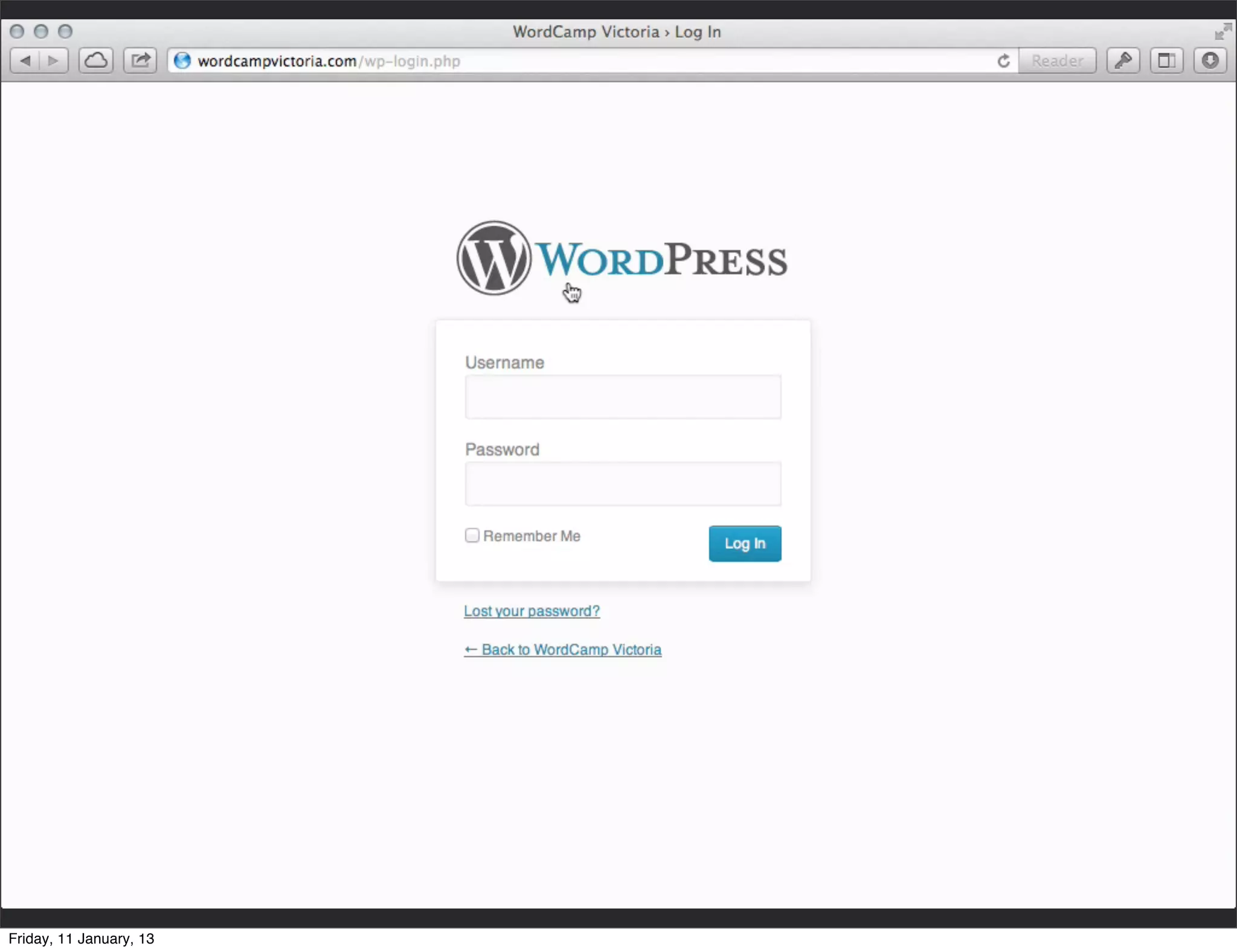 Friday, 11 January, 13
 