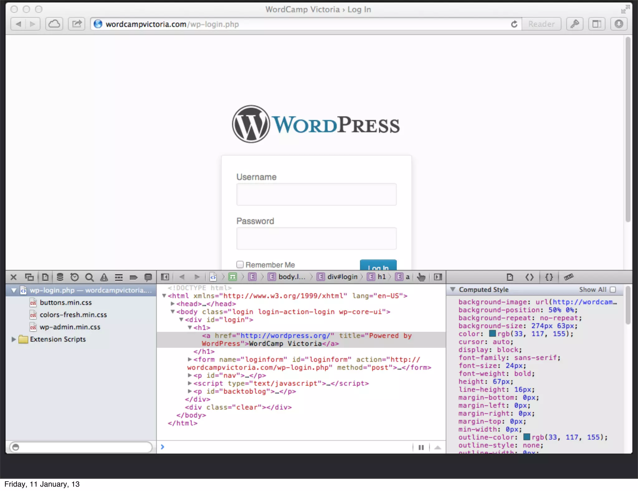 Friday, 11 January, 13
 