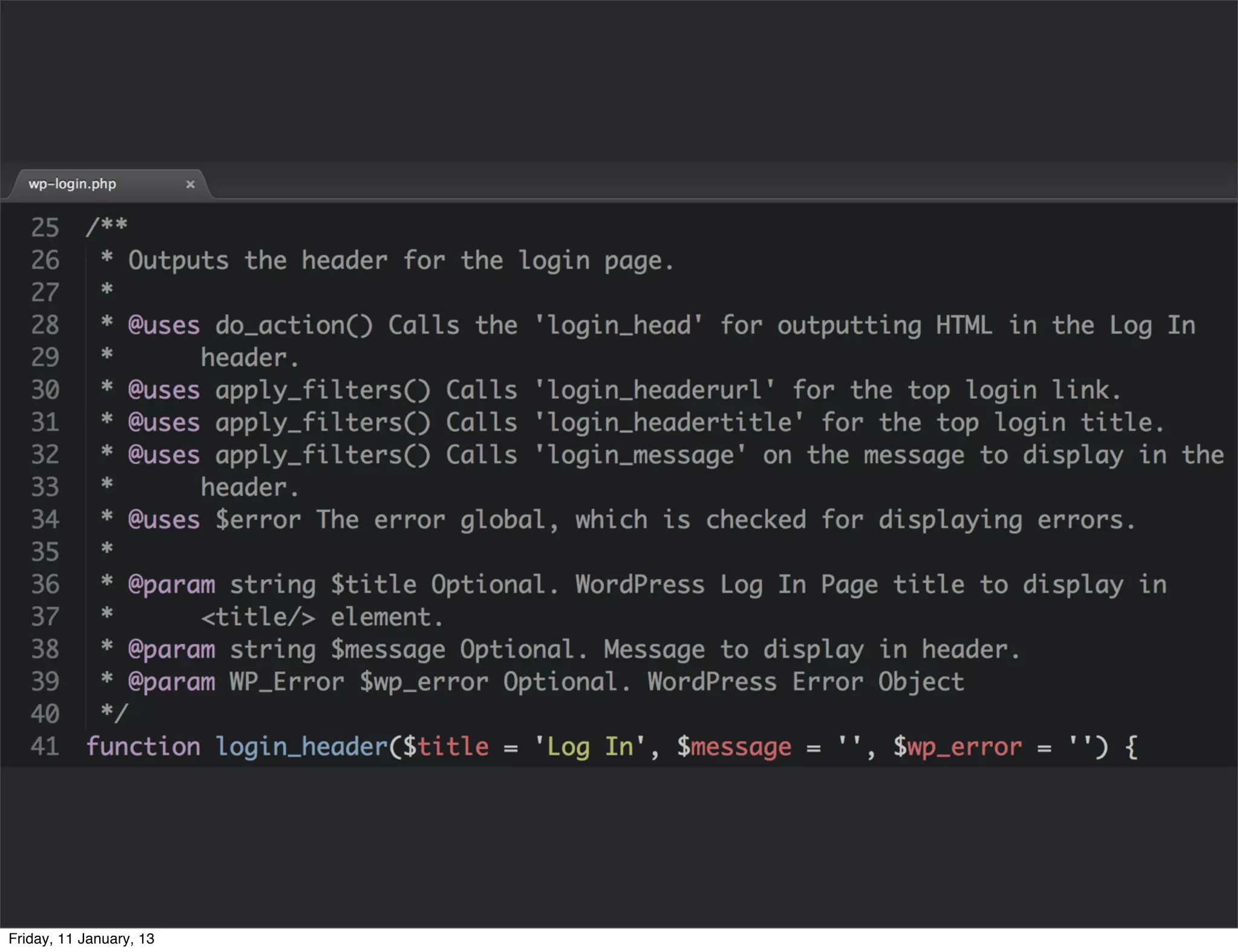 Friday, 11 January, 13
 