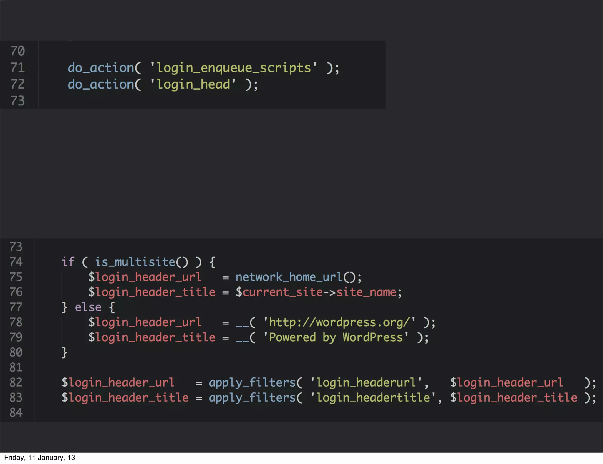 Friday, 11 January, 13
 