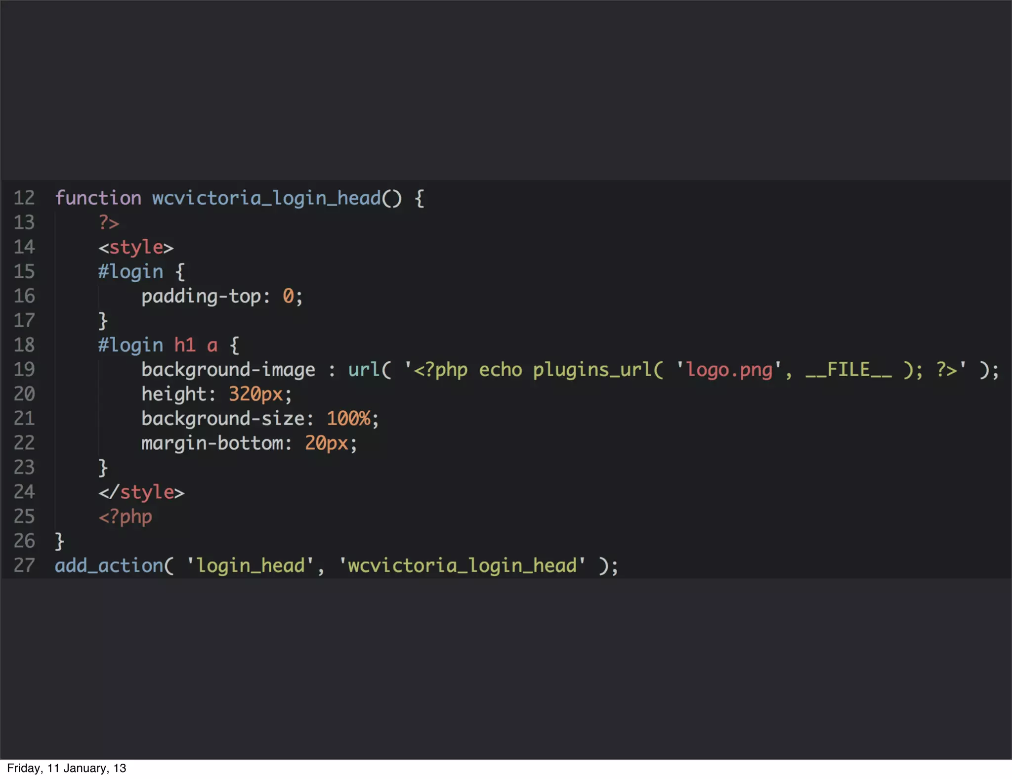 Friday, 11 January, 13
 