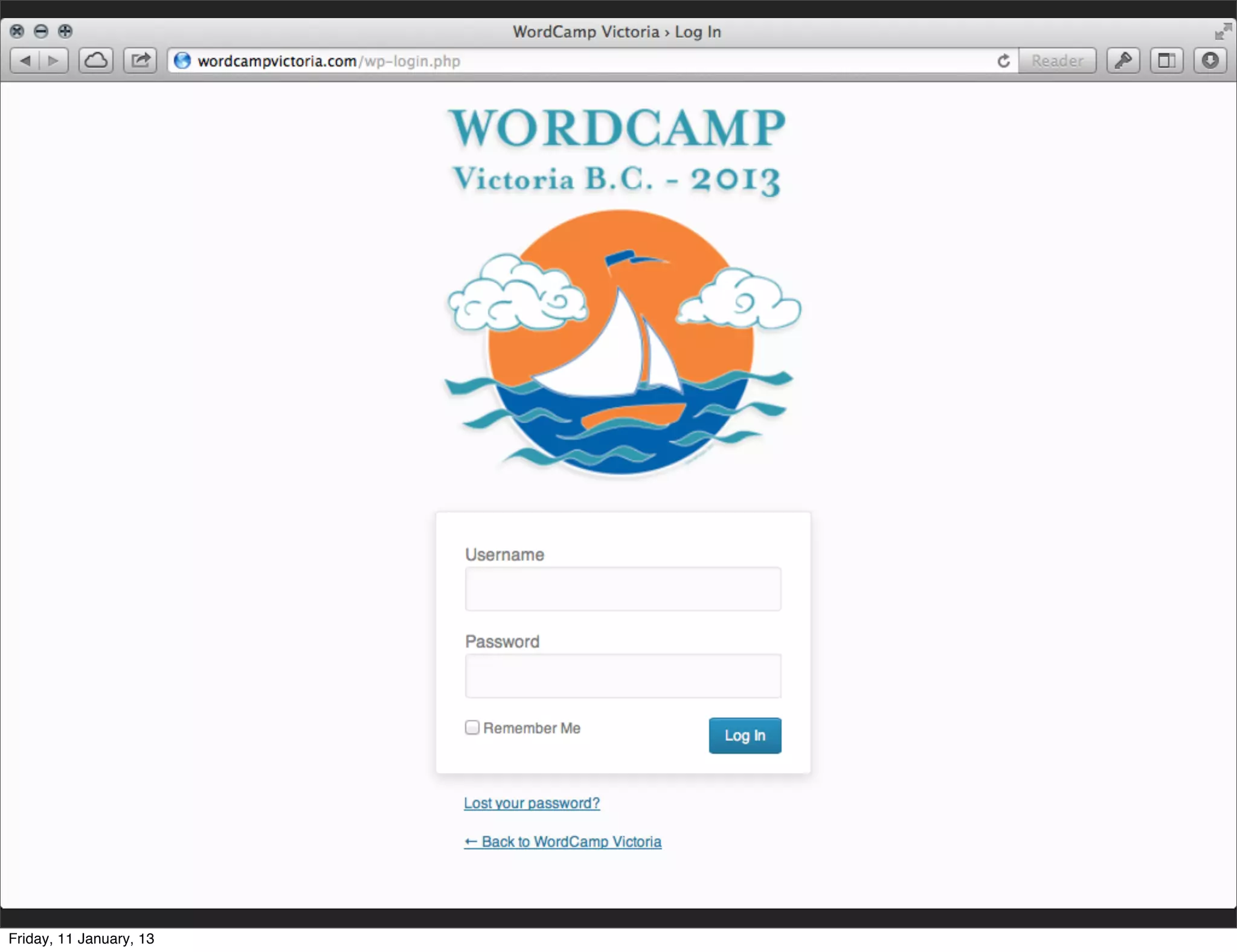 Friday, 11 January, 13
 