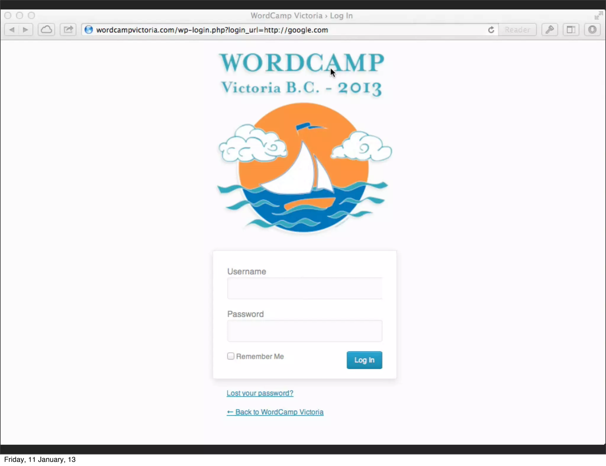 Friday, 11 January, 13
 