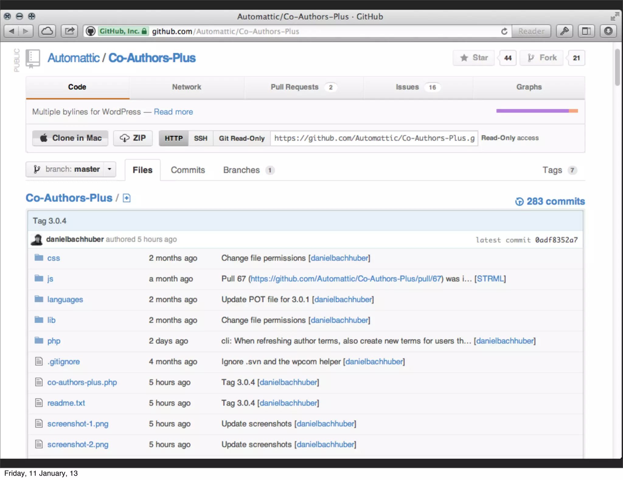Friday, 11 January, 13
 