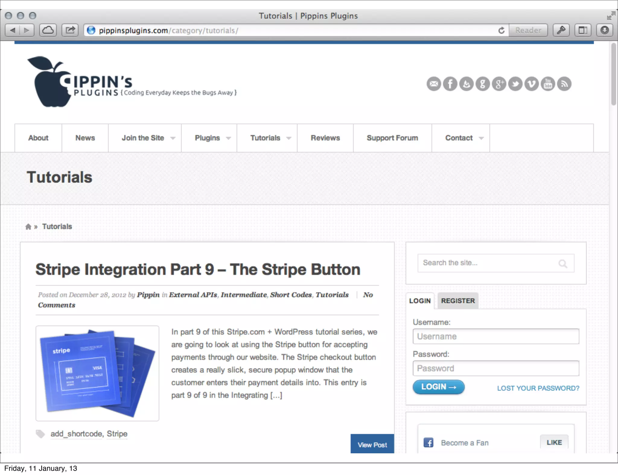 Friday, 11 January, 13
 