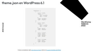 #WCVLC22
Si tienes curiosidad por saber qué cálculos se hacen, están en el proyecto Gutenberg de GitHub.
theme.json en WordPress 6.1
 