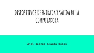 DISPOSITIVOSDEENTRADAYSALIDADELA
COMPUTADORA
Anel Joanne Aranda Rojas
 