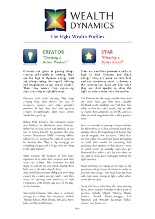 WEALTH
                                                DYNAMICS
                            The Eigh t Wealth Pr ofiles


...
