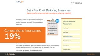 #INBOUND14 
Conversions increased 19%  