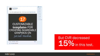 #INBOUND14 
But CVR decreased 15%in this test.  