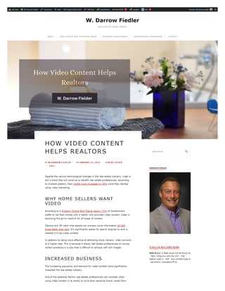 W Darrow Fielder | How Video Content Helps Realtors