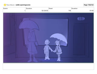 Scene
1
Duration
02 29 03
Panel
118
Duration
01 05
wddk openingscene Page 118/132
 