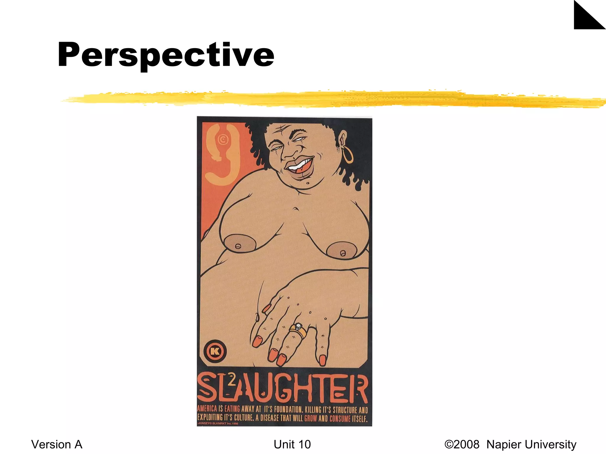 Perspective Version A Unit 10   &copy;2008  Napier University  