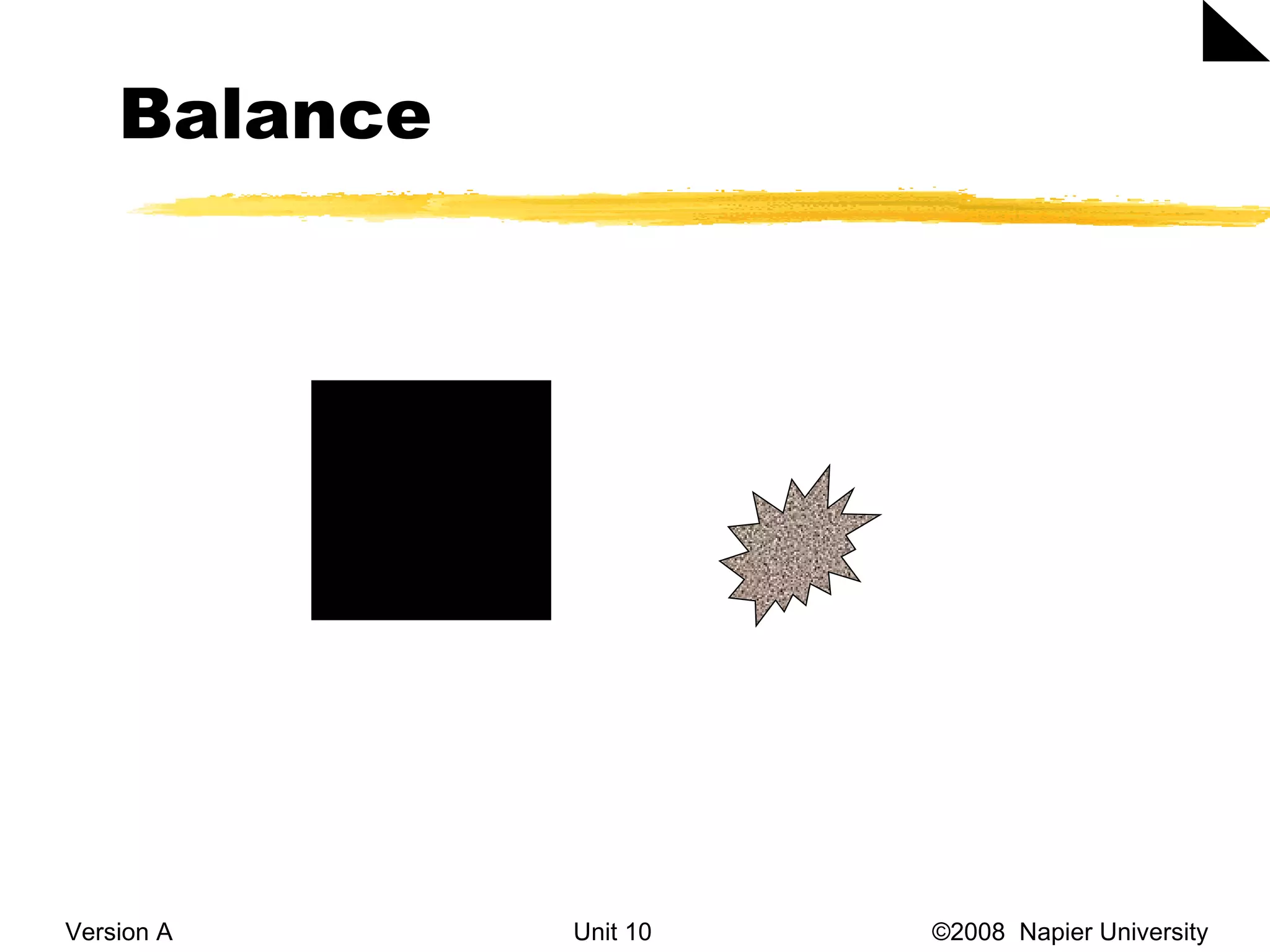 Balance Version A Unit 10   &copy;2008  Napier University  