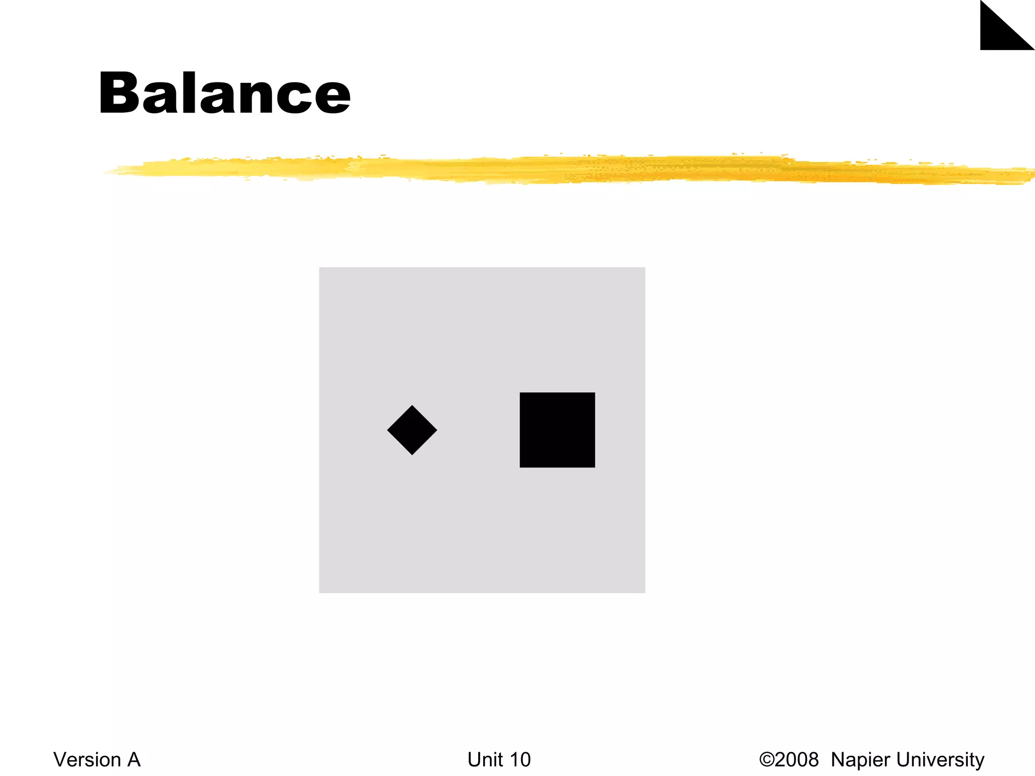 Balance Version A Unit 10   &copy;2008  Napier University  