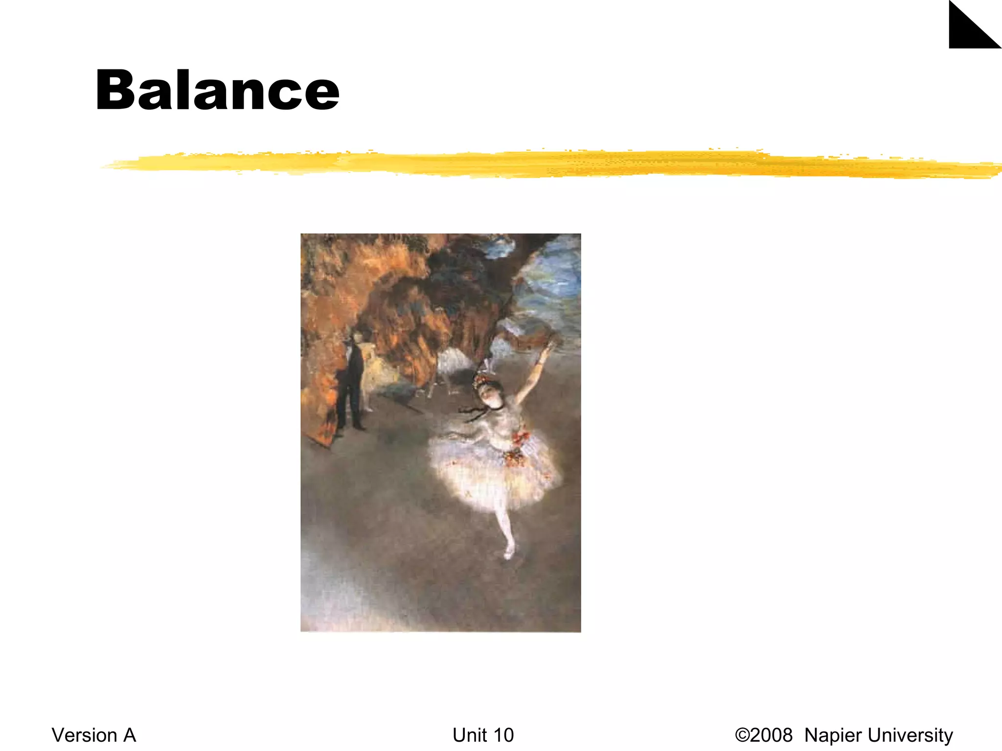 Balance Version A Unit 10   &copy;2008  Napier University  