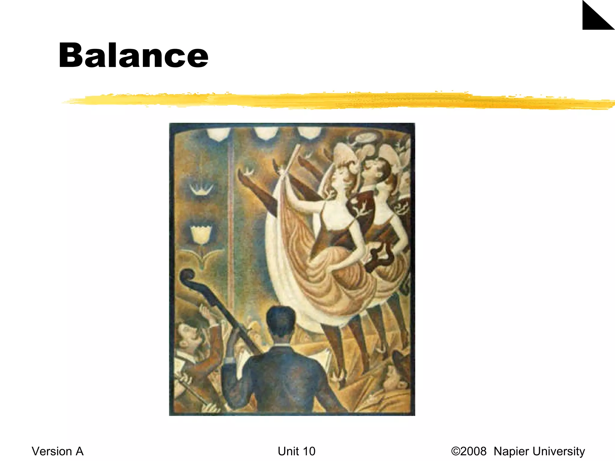 Balance Version A Unit 10   &copy;2008  Napier University  