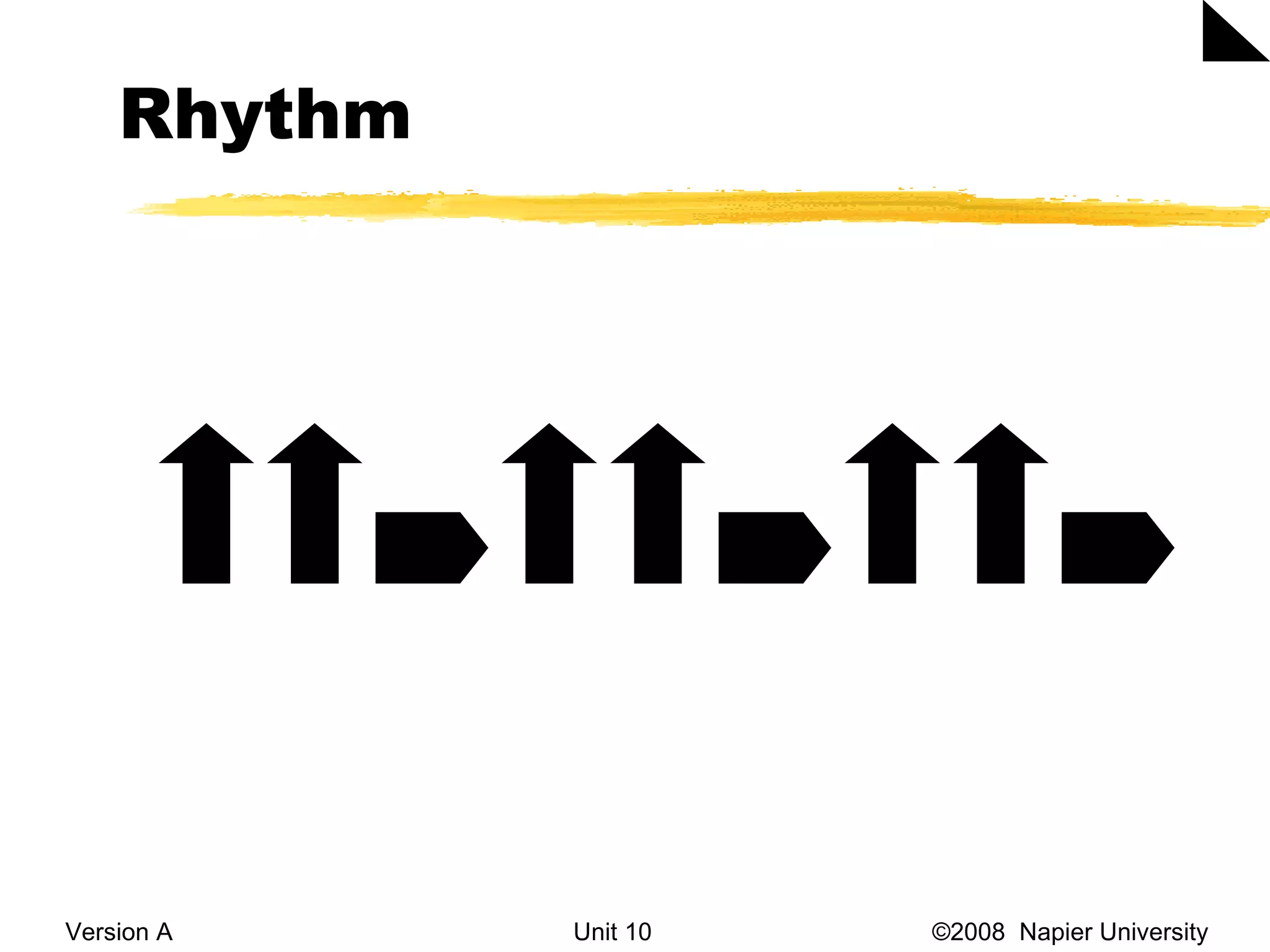 Rhythm Version A Unit 10   &copy;2008  Napier University  