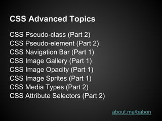 WDES106 CSS Advanced Part 2 | PPT