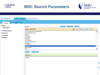 WDI: Search Parameters 