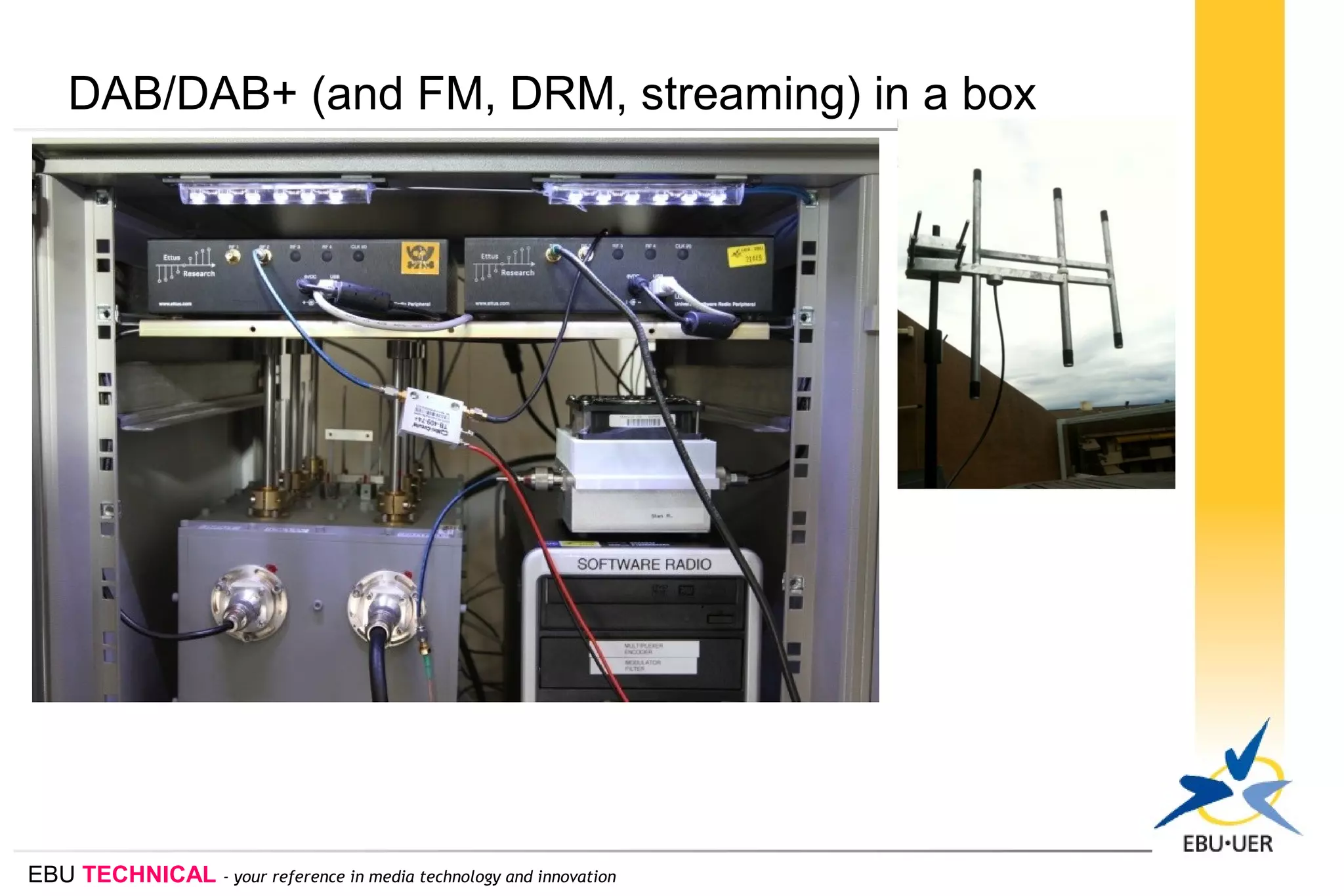 EBU TECHNICAL - your reference in media technology and innovation
DAB/DAB+ (and FM, DRM, streaming) in a box
 