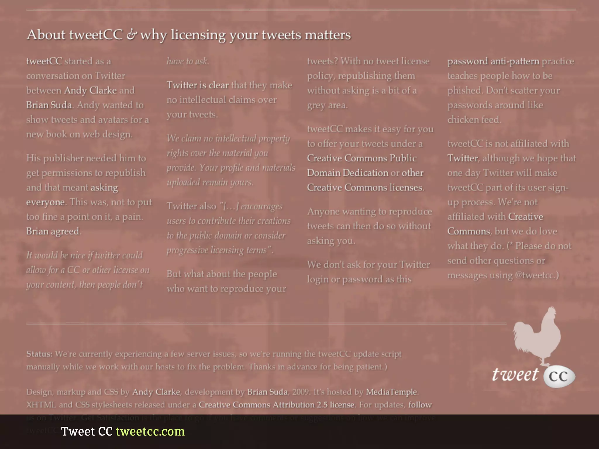 Tweet CC tweetcc.com
 