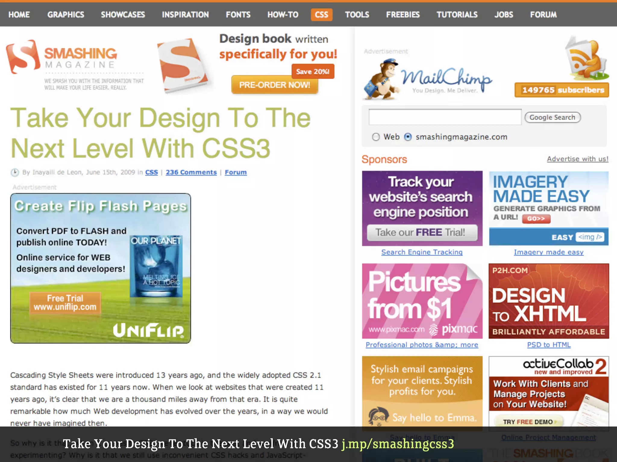 Take Your Design To The Next Level With CSS3 j.mp/smashingcss3
 
