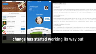 change has started working its way out
 