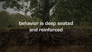 behavior is deep seated 
and reinforced 
 