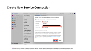 Create New Service Connection
Copyright (c) Microsoft Corporation. All rights reserved. @Korkrid Akepanidtaworn, GSMO Digital Transformation Partnerships Team
 