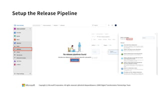 Setup the Release Pipeline
Copyright (c) Microsoft Corporation. All rights reserved. @Korkrid Akepanidtaworn, GSMO Digital Transformation Partnerships Team
 
