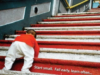Start small.
             Fail early, le
                            arn often...