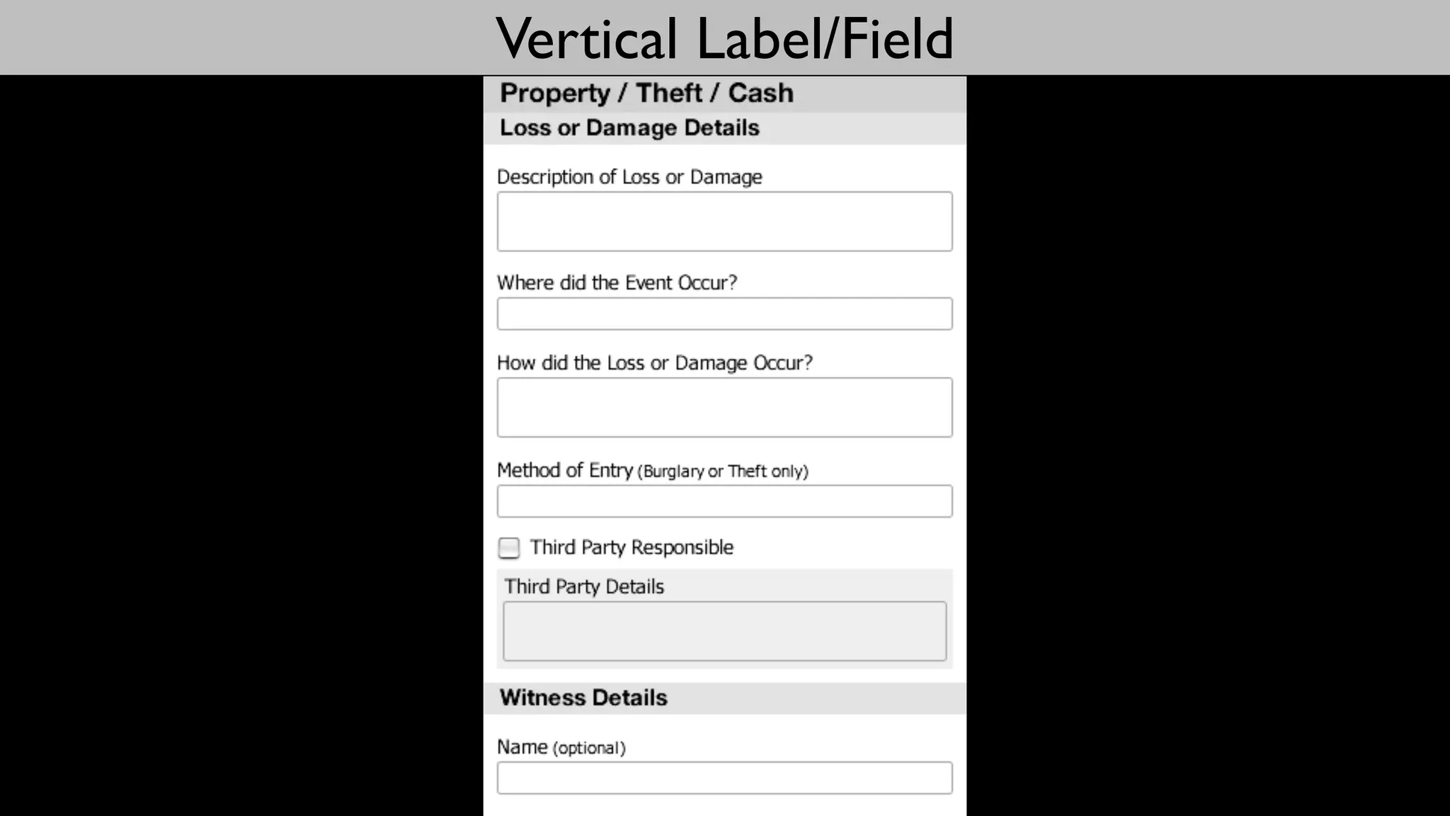 Vertical Label/Field
 