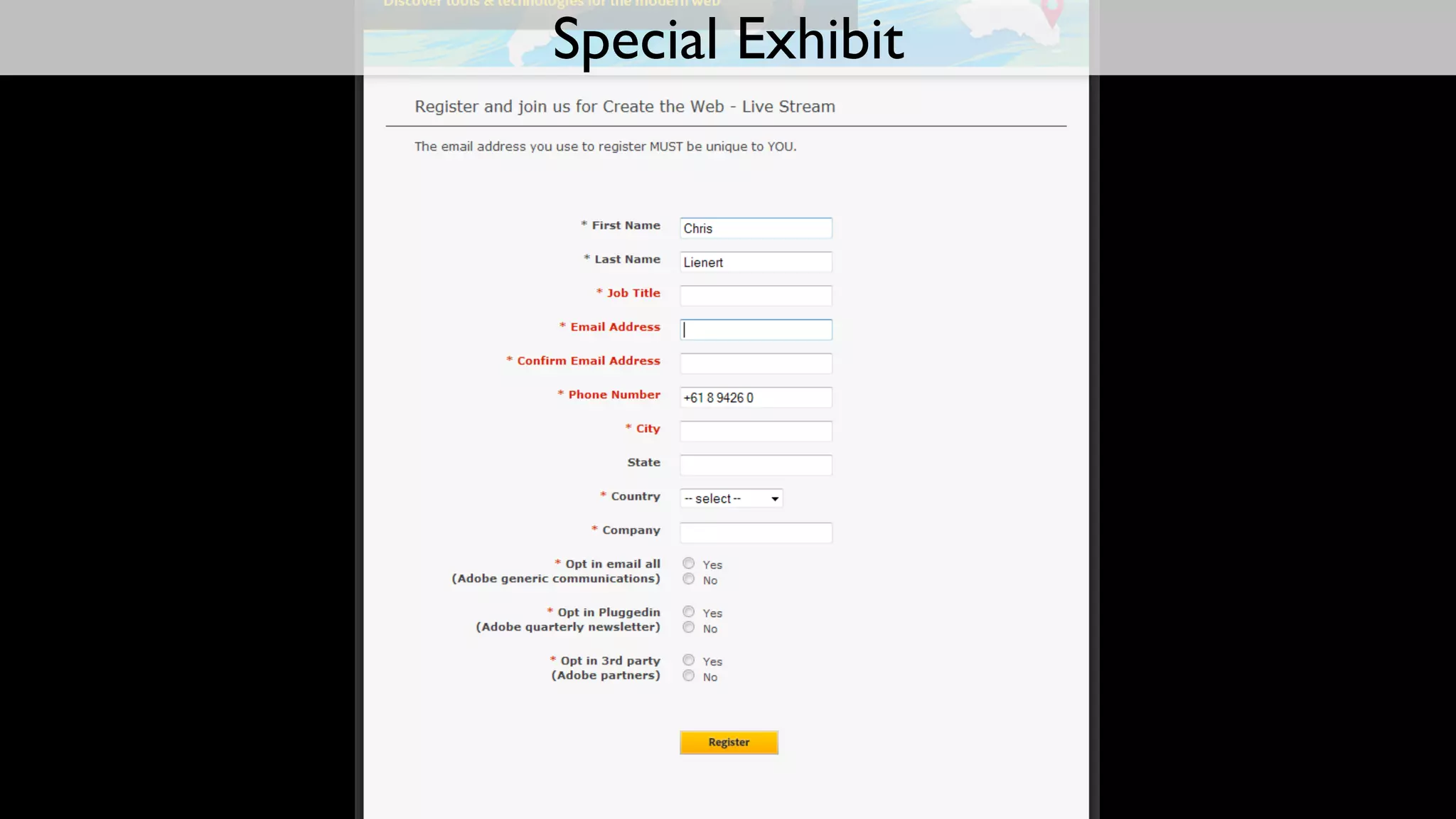 Special Exhibit
 