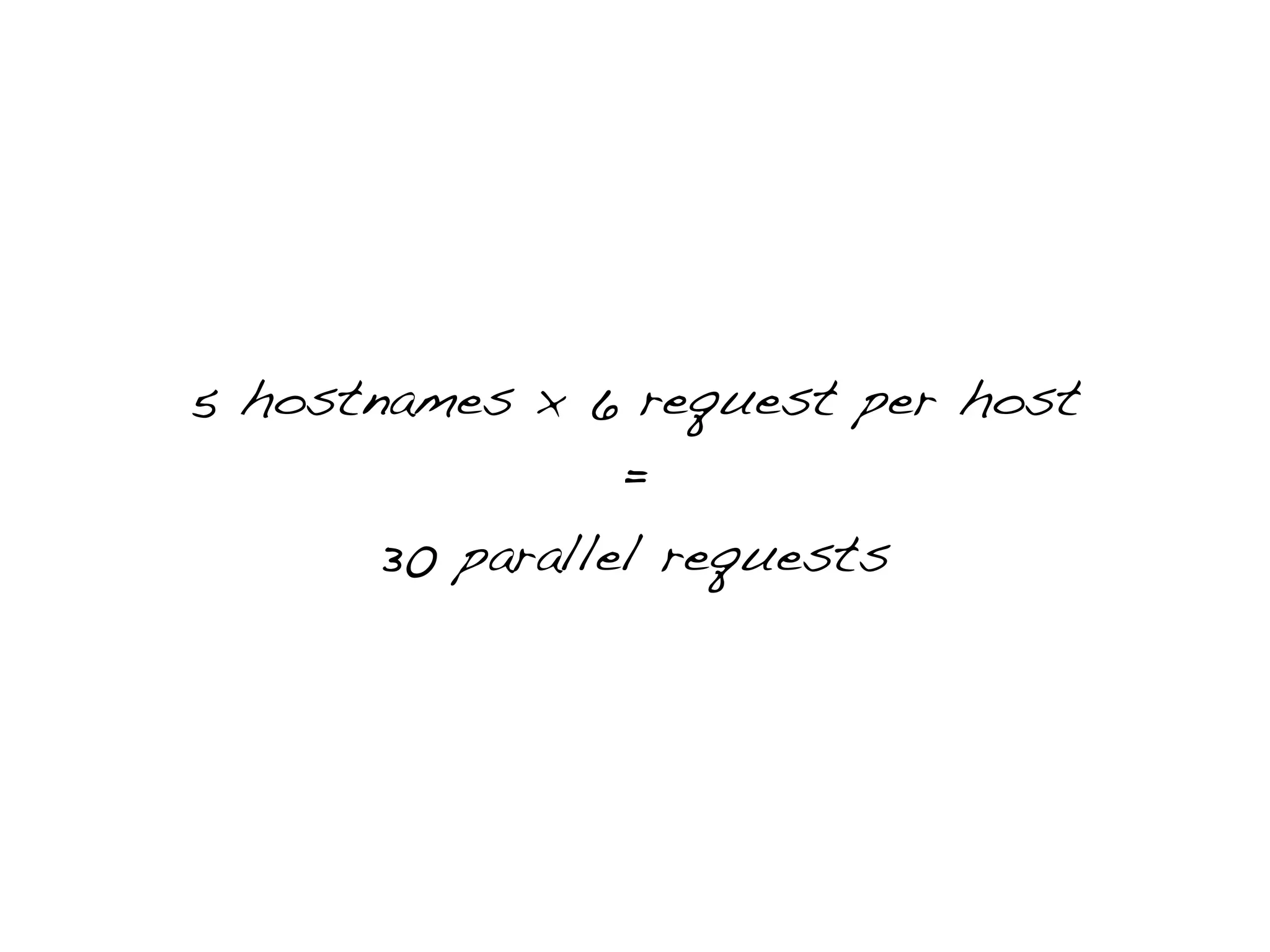 5 hostnames x 6 request per host
                 =
       30 parallel requests
 