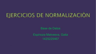 Base de Datos
Espinoza Matveeva, Galia
1425225467
 