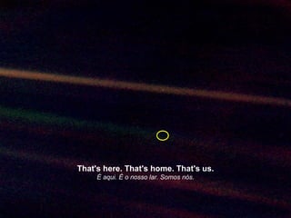 That's here. That's home. That's us. É aqui. É o nosso lar. Somos nós. 