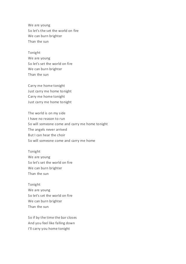 We are young song worksheet