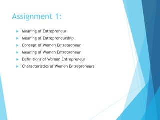 Women Entrepreneurship - Concept | PPTX