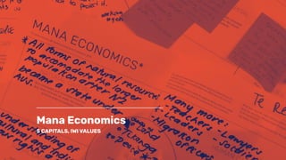 Mana Economics
5 CAPITALS, IWI VALUES
 