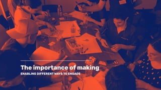 The importance of making
ENABLING DIFFERENT WAYS TO ENGAGE
 